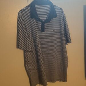 Vineyard Vines Navy and White Striped Polo Shirt
